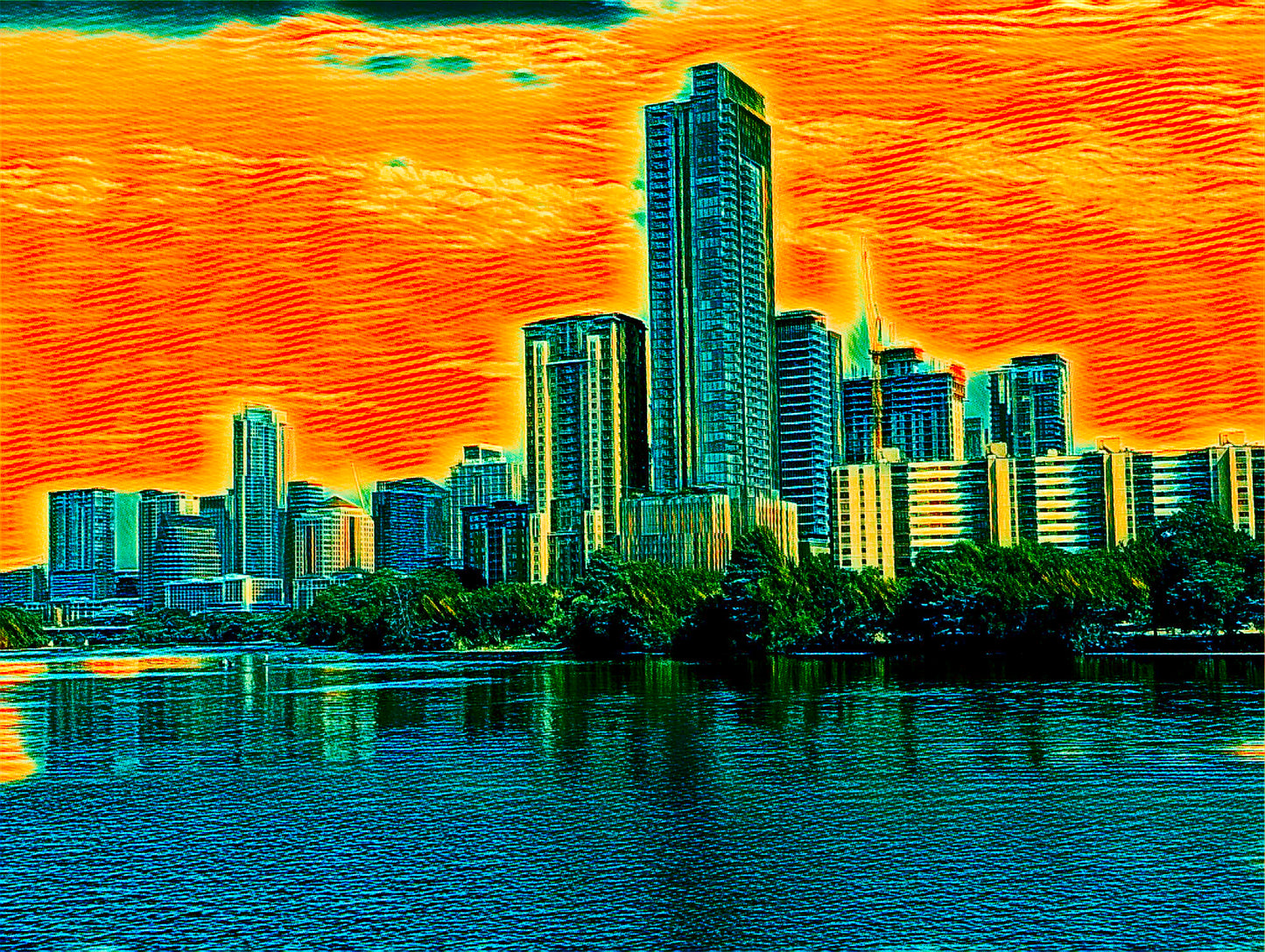 Austin Skyline Mixed Media Photo Art